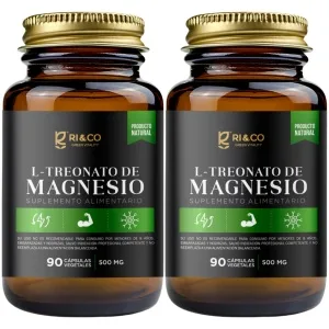 2 L-treonato De Magnesio 500mg 90 Cap Vegetales Alta Calidad Ri&co