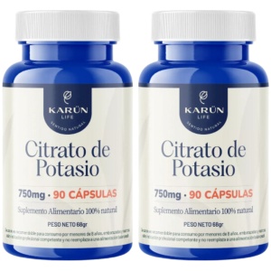 2 Citrato De Potasio 90 Cáps Vegetales 750mg Premium Karun