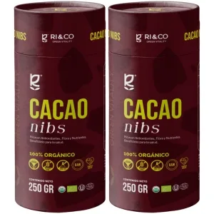 2 Nibs De Cacao 100% Organico Sin Gluten Vegano 250g Riandco
