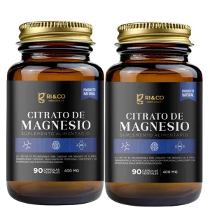 2 Citrato De Magnesio 400mg 90 Caps Vegetal Alta Calidad Ri&co