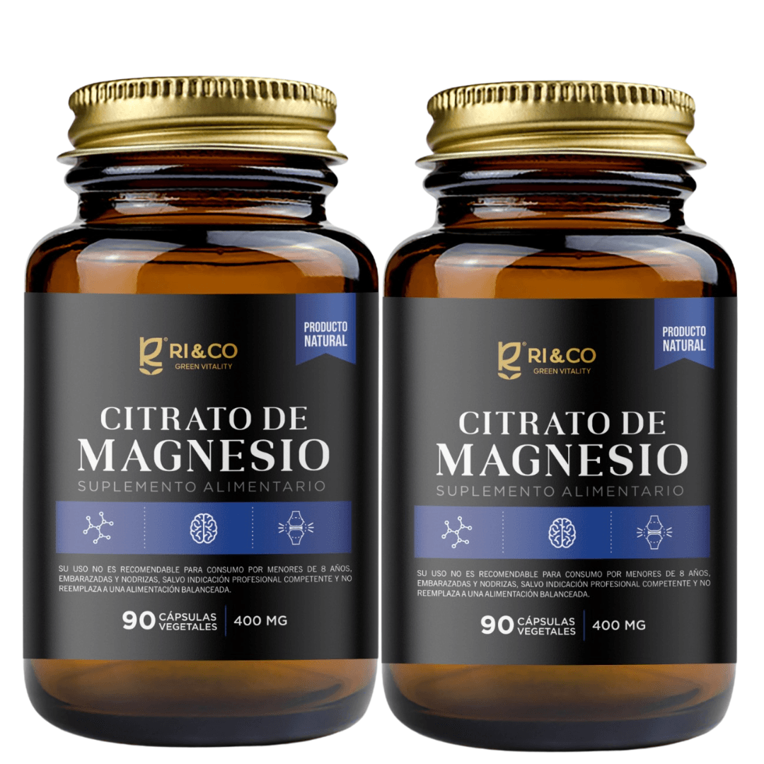 2 Citrato De Magnesio 400mg 90 Caps Vegetal Alta Calidad Ri&co