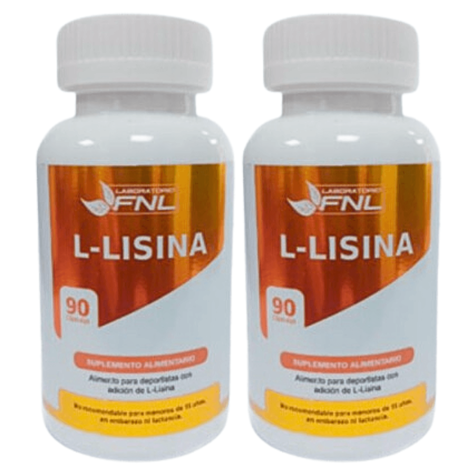 2 L-lisina 90 Caps 500 Mg Recuperación Muscular Herpes