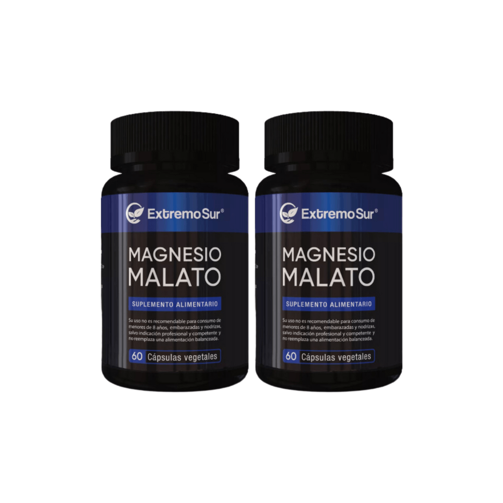 2 Magnesio Malato 500mg 60 Cápsulas Vegetales / Fibromialgia - Mitahara