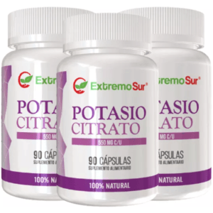 3 Potasio Citrato 100% Natural 500mg. 90 Caps Extremo Sur