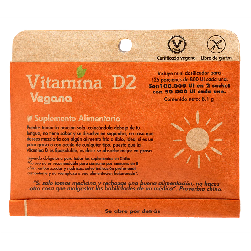 Vitamina D2 Dulzura Natural (125 Porciones) Vegano