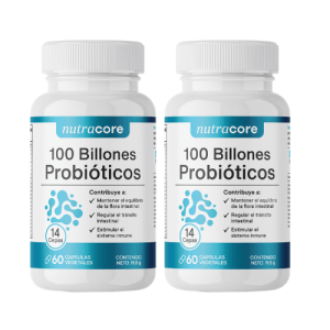 Pack 2 Probióticos Más Completos 100 Billones 14 Cepas - 60 Cápsulas Vegetales | Nutracore