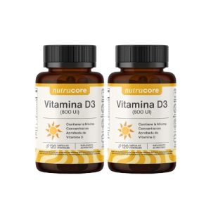 2 Vitamina D3 800ui Nutracore 240 Cápsulas Vegetales Natural Máxima Potencia