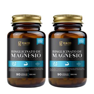 2 Bisglicinato Magnesio 90 Capsulas Vegetales 500mg Ri&Co Vidrio
