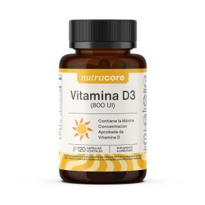Vitamina D3 800ui Nutracore 120 Cápsulas Vegetales Natural Máxima Potencia