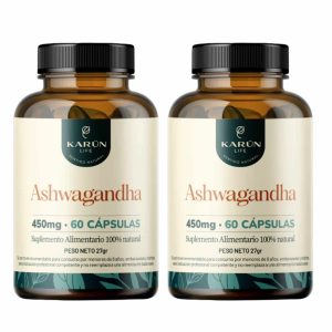 2 Ashwagandha 450 Mg 60 cápsulas Vegetales Karun Life