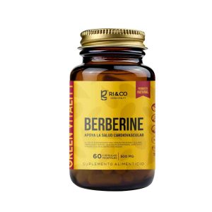 Berberina 500mg 60 Suplemento Cápsulas Ri&co India Vidrio