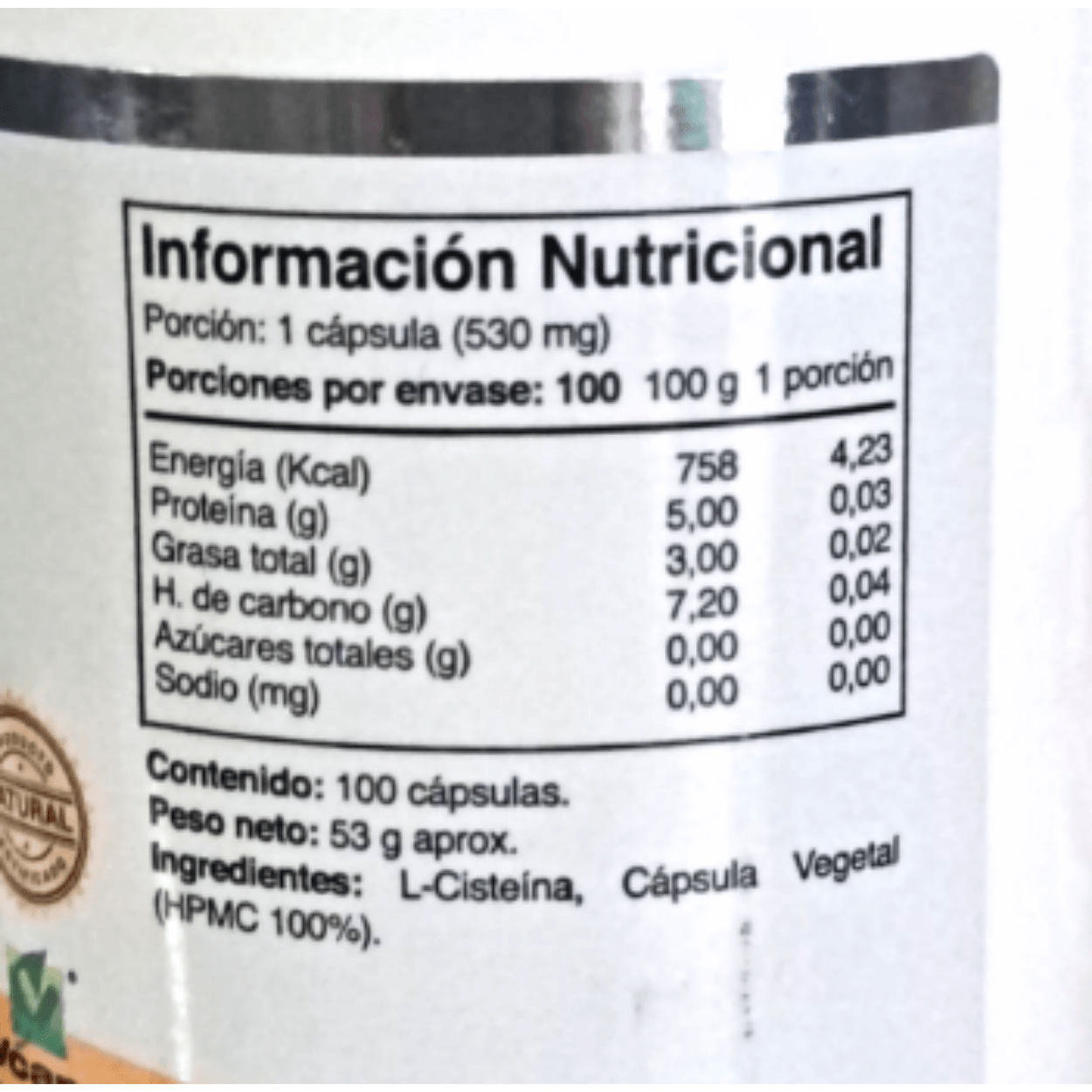 Nac N-acetilcisteína 100 Cápsulas 530mg Pronatural Higado - Imagen 2